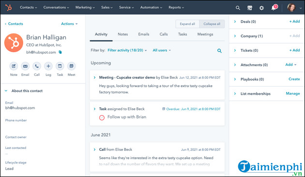 tai phan mem crm HubSpot