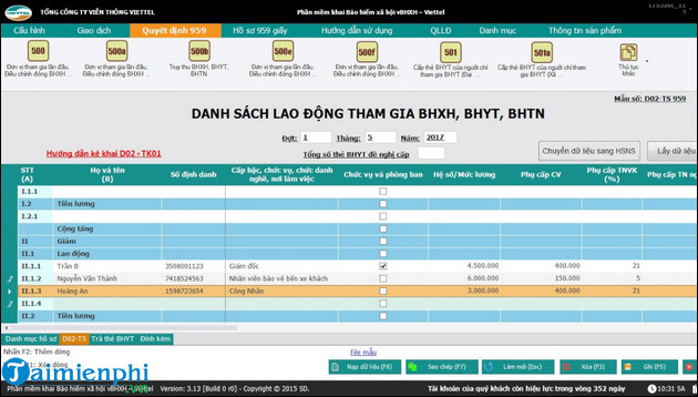 download phan mem tinh bao hiem xa hoi 1 lan cho PC