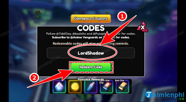 Code Anime Vanguards 1