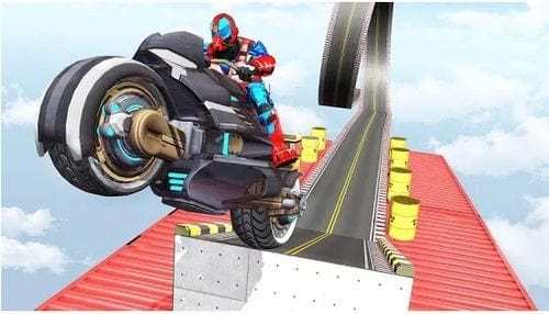 us police robot bike stunts