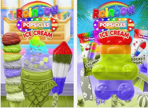 rainbow ice cream popsicles