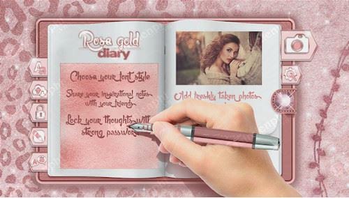 cute rose gold diary app
