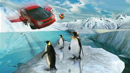 flying car futuristic city