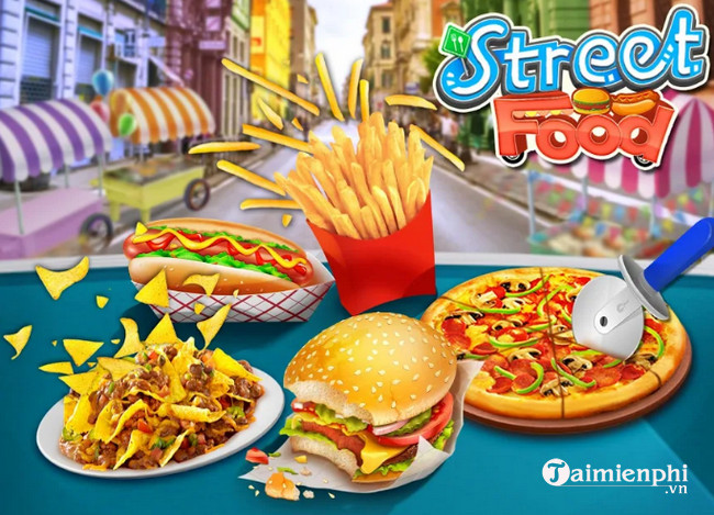 street food stand cooking