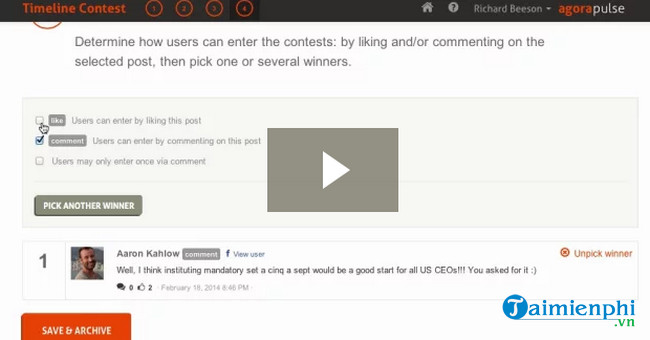 timeline contest agorapulse
