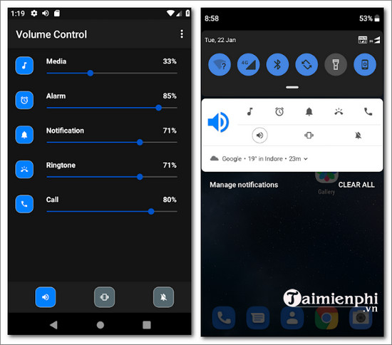 quick volume controls