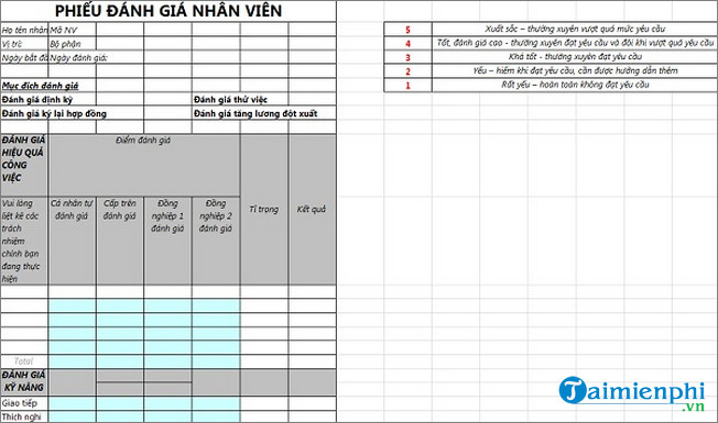 mau danh gia nang luc nhan vien