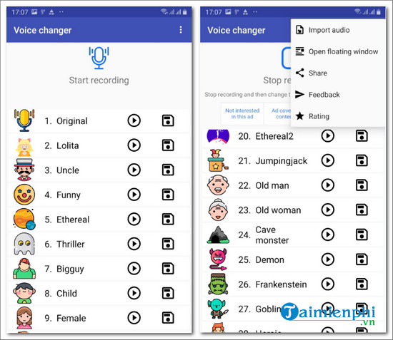 voice changer with special effects