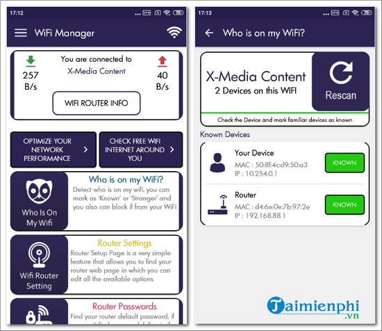 wifi manager and router login