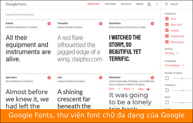 tai google fonts