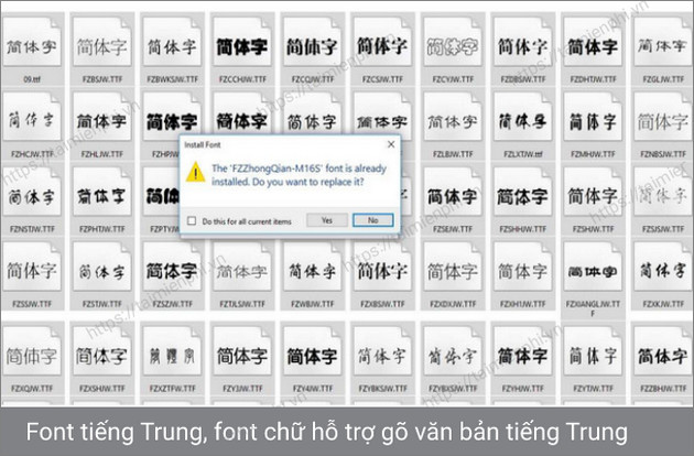 tai font tieng trung