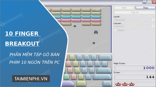tai 10 finger breakout free typing game