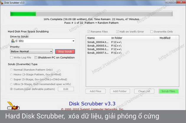 hard disk scrubber