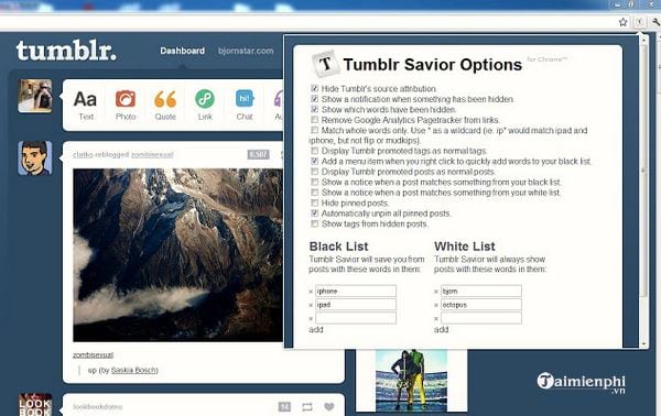 tumblr savior for chrome