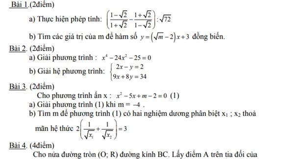 de cuong on tap mon toan vao lop 10