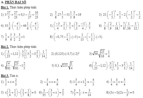 bai tap on he mon toan lop 7