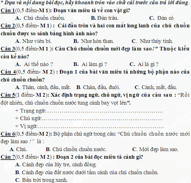 de thi hoc ki 2 tieng viet 1