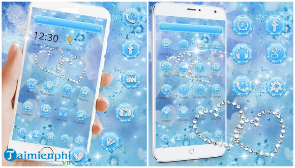 blue diamond glitter theme