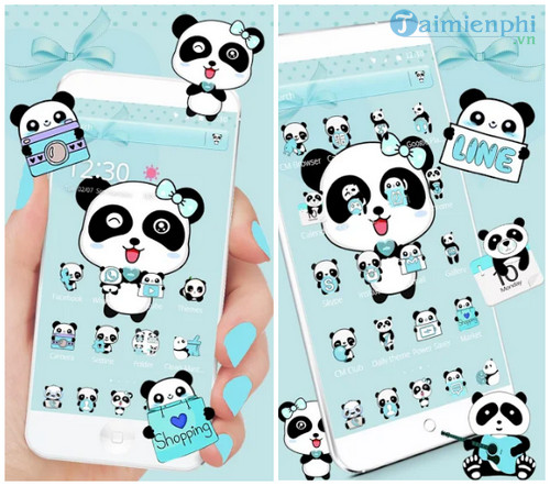 blue love panda theme