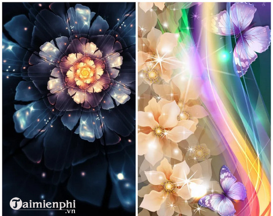 glowing flowers live wallpaper