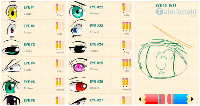how to draw anime eyes