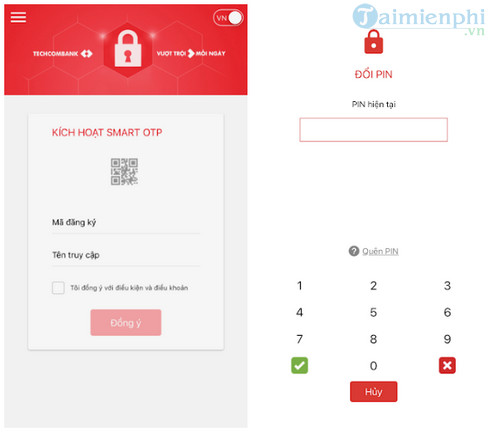 techcombank tcb otp cho android