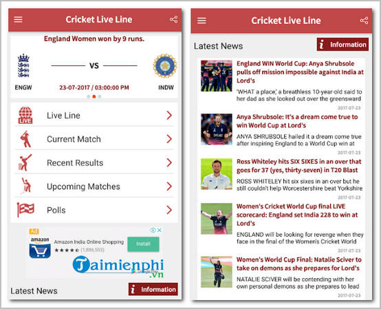 cricket live line