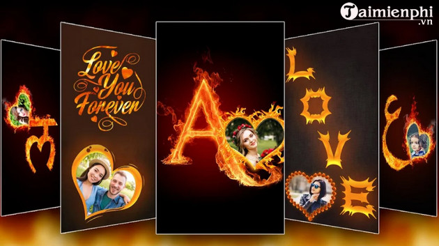 fire text photo frame