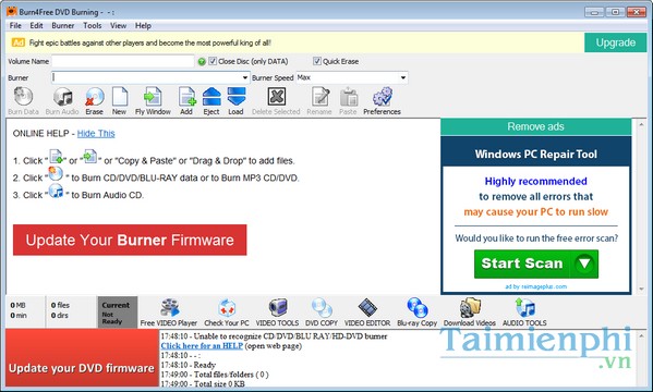 Burn4Free DVD Burning