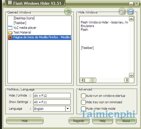 Flash Windows Hider