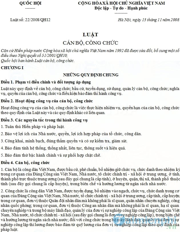 Luật cán bộ công chức