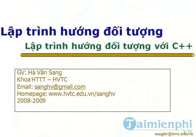 Lập trình hướng đối tượng C++