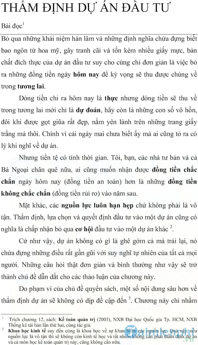 Thẩm định dự án đầu tư