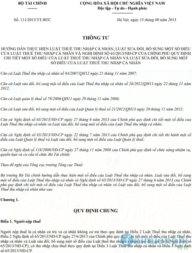 Luật thuế thu nhập cá nhân