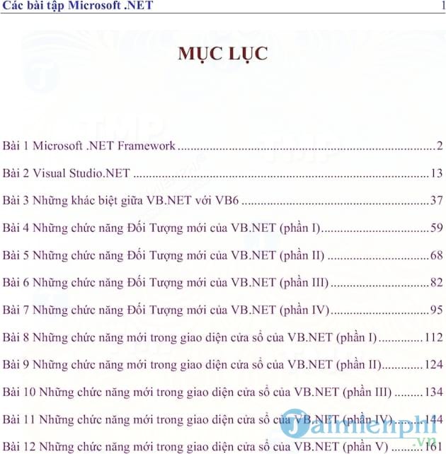 Các bài tập Microsoft.NET
