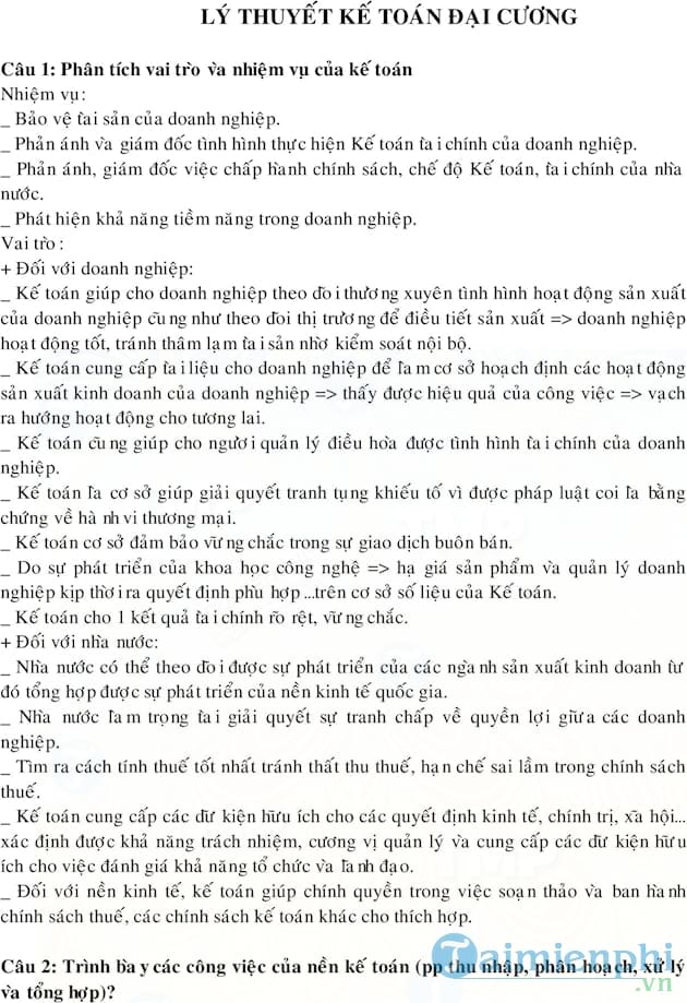 Lý thuyết kế toán đại cương
