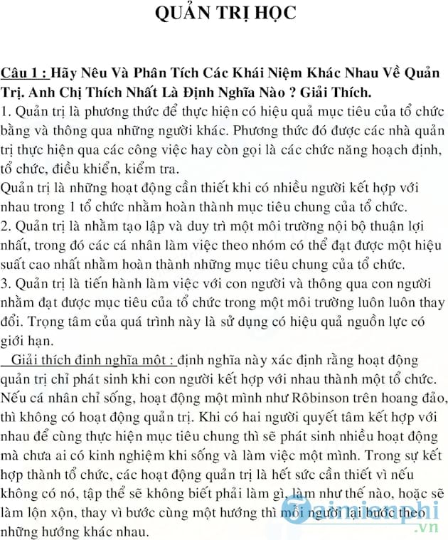 Tài liệu quản trị học