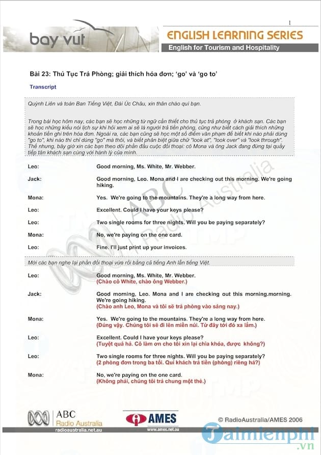 Tiếng Anh du lịch