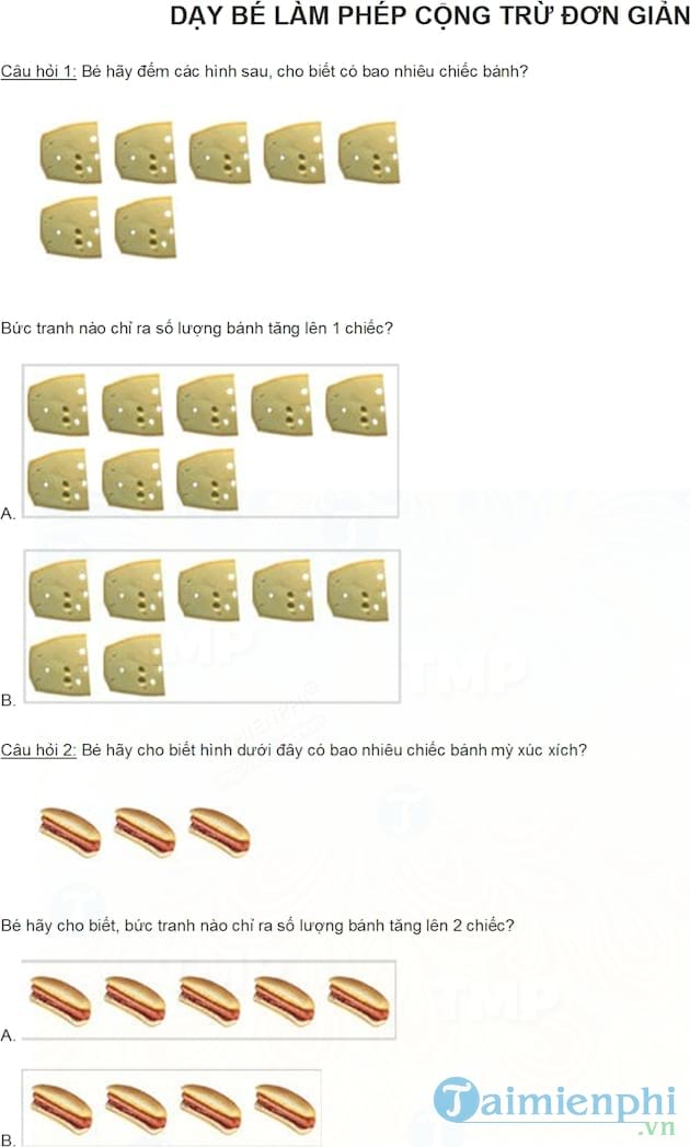 Dạy bé làm phép cộng trừ đơn giản