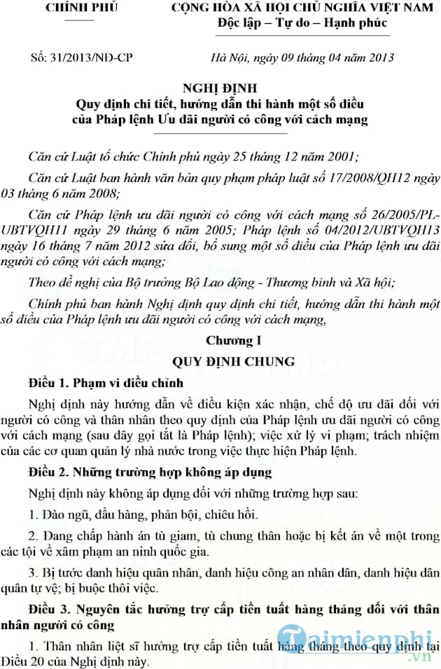 Nghị định số 31/2013/NĐ CP