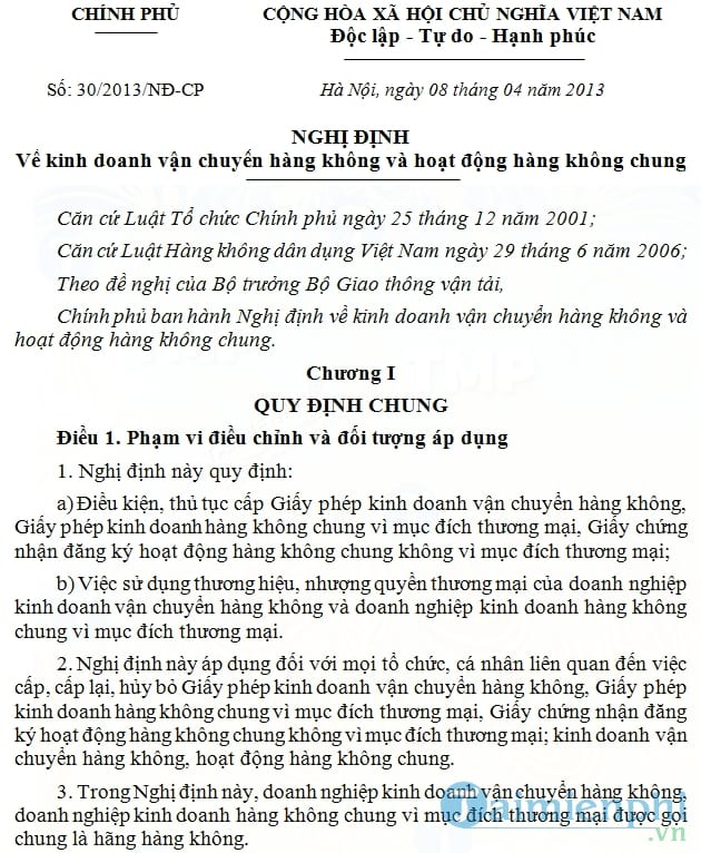 Nghị định số 30/2013/NĐ CP