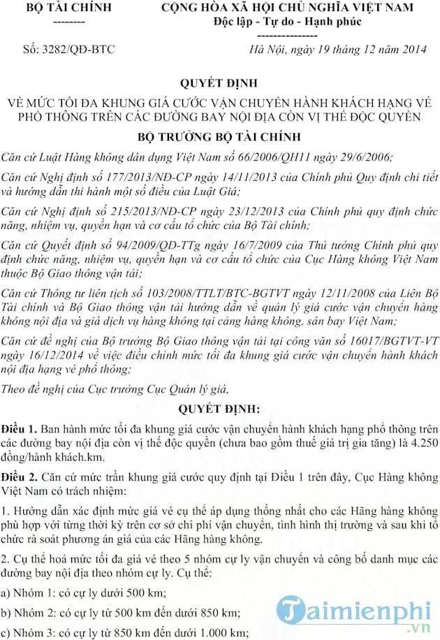 Quyết định 3282/QĐ BTC