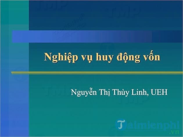 Nghiệp vụ huy động vốn