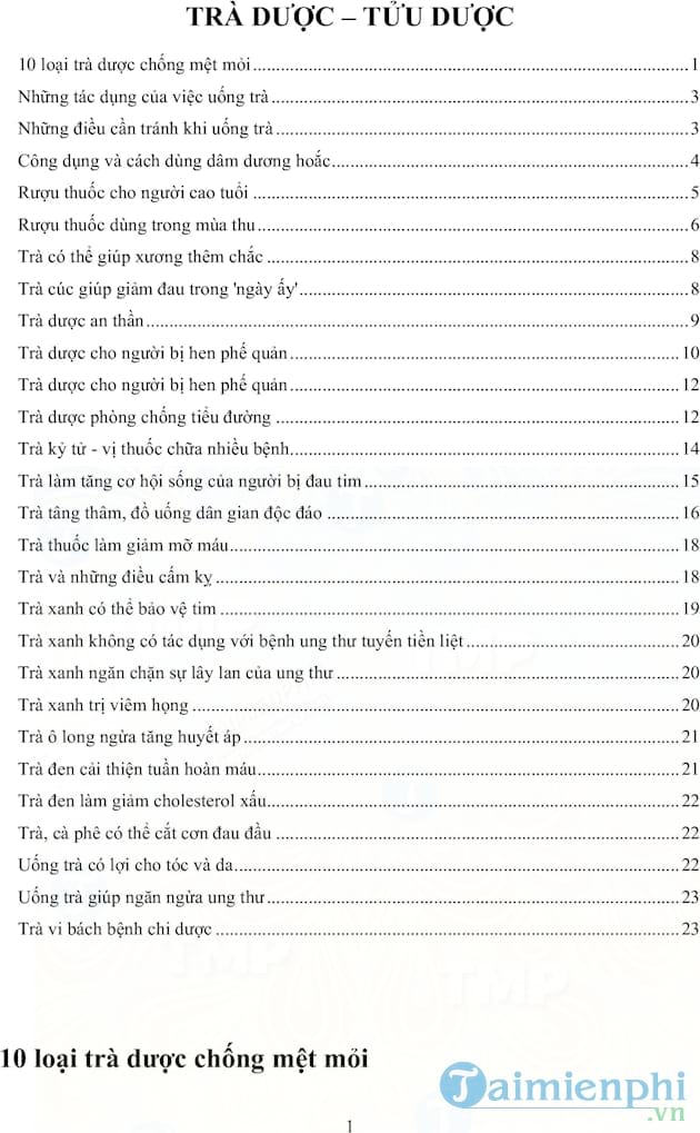 Trà dược và tửu dược