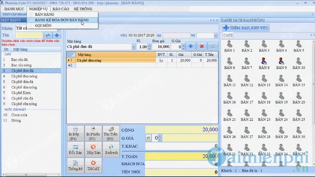 Phần Mềm Quản Lý Quán Cafe Phú Lợi