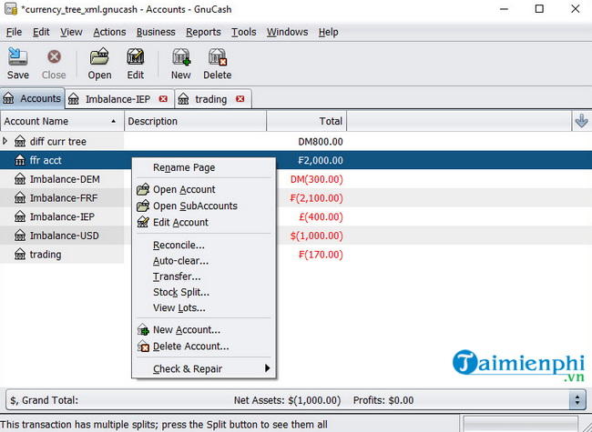 download gnucash, phan mem ke toan