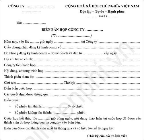 mau bien ban cuoc hop cong ty
