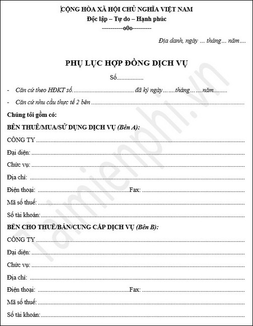 Phu luc hop dong mau 1