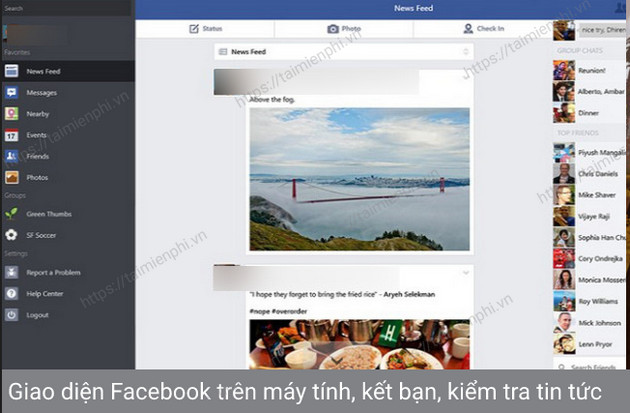 facebook cho may tinh