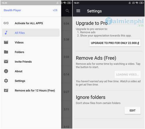 stealth audio player